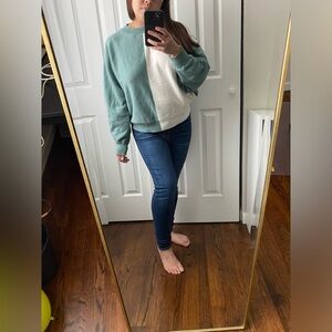 Mint Green and White Sweater